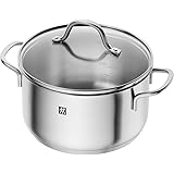 【Amazon.co.jp 限定】 ZWILLING ツヴィリング 「 フロー シチューポット 20cm ガラス蓋付き 」 両手 鍋 底面3層構造 ステンレス 3.0L 10年保証 【日本正規販売品】 FLOW 71022-200