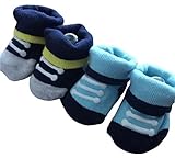 aldorado 2ペア幼児ホワイトとブルーベビーソックス