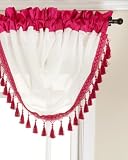 Stylemaster Soho Sheer Waterfall Valance with Faux Silkバンド、フリンジ、47 by 38-inch ピンク Soho