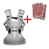 【サッキングパッドセット】BabyBjorn（ベビービョルン） ONE+ Air シルバー+ 今治サッキングパッド プラムフラワー