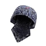 Flameer 溶接ヘルメット 作業帽子 溶接用 難燃性 コットン製 青 快適 通気性 スカーフ 耐摩耗性