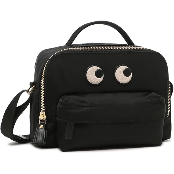 アニヤ・ハインドマーチ ブラック ボディバッグ ANYA HINDMARCH アニヤハインドマーチ ボディバッグ Ski Bum Bag