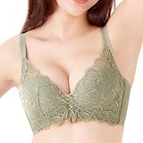 [チャーメイクボディ] anan掲載モデル ブラジャー 脇高 ノンワイヤー ふわっとスリムブラ スリムアップブラ (オリーブグリーン, L)