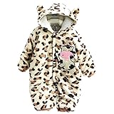 エフティーゾーン(Ftzone)子供服ベビーの赤ちゃんの柔らかい綿のフード付きカバーオール ロンパース動物 着ぐるみ 新生児秋冬防寒保温 (9M, 黄)
