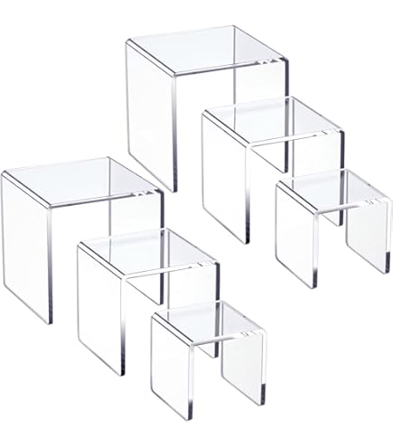 Gibson 2PL Clear Acrylic Display Stands - Medium, White, Pack Of 12 For Plates, Trays & Art