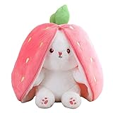 うさぎ ぬいぐるみ ウサギ ぬいぐるみ 変形 だきまくら ぬいぐるみ 抱き枕 ぬいぐるみ 抱き枕 かわいい 動物 ニンジンバニー ぬいぐるみ (35CM イチゴ うさぎ)