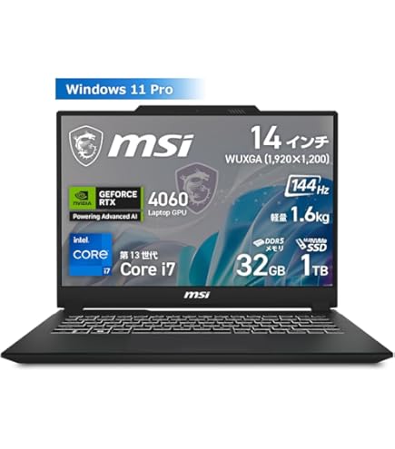 Amazon.co.jp: 【超軽量990g・第13世代Core i7搭載】MSIビジネスノート 