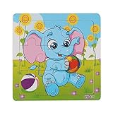Tenworld Baby Educational Gift Wooden Elephant Jigsaw Puzzles Toy by Tenworld