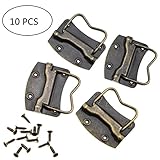 URBEST 10個ブロンズトーンメタル45 x 45 mm木製引き出しボックスCrates Chest PullリングハンドルWネジfor DIY胸囲、ジュエリーボックス、ネックレスボックス、引き出