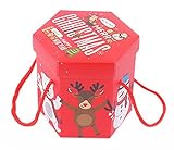 10パックヘキサゴンクリスマスイブクリスマスギフトボックス、レッドロープ