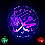 3d Muhammad AllahナイトライトテーブルデスクOptical Illusionランプ7色変更ライトLEDテーブルランプXmasホームLove Brithday子供キッズ装飾おもちゃギフト