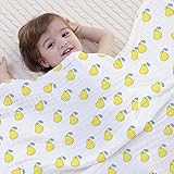 JINALV ベビーケット ガーゼケット 90×125cm ガーゼ タオル 子供 バスタオル ベビー タオルケット 新生児 赤ちゃん 綿 100% フワフワ (梨)