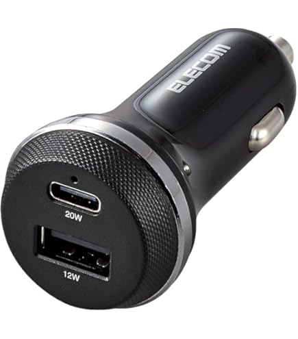 Amazon.co.jp: エレコム カーチャージャー シガーソケット USB 2ポート