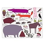 Petit Jour Paris AL914E Placemat with Arty Frog Forest Design by Arty Frog Paris