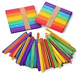 IMPACTオンライン 工作用 木の棒 木製 ウッド スティック クラフトスティック 500本 DIY (114mm x 10mm)