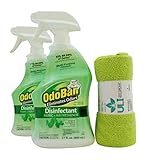 Odoban Disinfectant Eliminate Odors 27 Fl Oz Pack of 2 Microfiber 2 Cloth Set by ULI Odo-Ban Bundle 