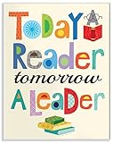 The Kids Room by Stupell "Today A Reader Tomorrow A Leader" Wall Plaque Art [並行輸入品]
