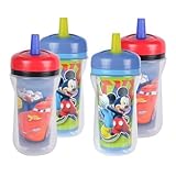 The First Years Insulated Straw Cup - Mickey & Cars - 9 oz - 4 ct by The First Years [並行輸入品]