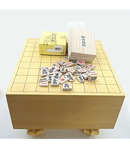 Amazon | 将棋セット 5寸足付エコ将棋盤セット 将棋駒（楓漆書き） 駒 