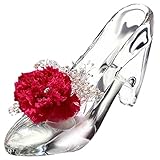 【Amazon.co.jp 限定】 TEATSIGHT プリザーブドフラワー ガラス製 ハイヒール ガラスの靴 ( カーネーション かすみ草 ピンク )