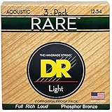 DR Strings (デーアール) アコギ弦 RARE フォスファーブロンズ .012-.054 RPM-12 3SET PACK 【国内正規品】