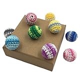 Kissteether 50pcs 赤ちゃんのおしゃぶりDIYレインボー歯が生えるウッドビーズかぎ針編みのカラーミックスボールニット18ミリメートル（0.71inch）赤ん坊の歯が生えるネックレス装飾