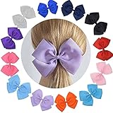 かわいいエクストララージヘアボウセット女性の赤ちゃんのためのフリルグログランファブリック（ギフトボックス12パック）