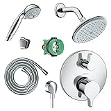 Hansgrohe KSH04448-27466-73PC Raindance Shower Faucet Kit with Handshower PBV Trim with Diverter and