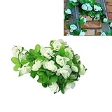 Librao　つるバラの造花　人工造花　2.3ｍ　壁掛け式　インテリア　結婚式　お祝い　誕生日パーティー　インテリア　アウトドア飾り (ホワイト)