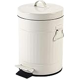 ゴミ箱 おしゃれ 5L ふた付き ペダル式 ソフトクローズ 音無し オフィス用 寝室用 洗面所用 (ホワイト, 5L)