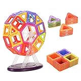 amyove建物ブロックセット( 52pcs ) withホイール教育DIYおもちゃ子供磁気親子アクティビティおもちゃ