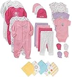 Garanimals Newborn Girl 21-pc Layette Set and 2-pc Baby Wash Cloth Bundle (3-6 Months) by Garanimals