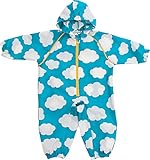 (オレンジボンボン) orangebonbon ロンパース 男の子 レインロンパース ベビー 雲柄 水色 90cm