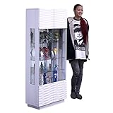 コレクションケース フィギュア ガラス 幅62cm LEDライト付 完成品 (ホワイト) [並行輸入品]