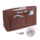 Metty フェルトスリーブ bag in bag 軽くて贅沢な高級かばん 出張して包みます 旅行カバン かばんをはめ込みます 手はかばんを持ちます (ダークブラウン)