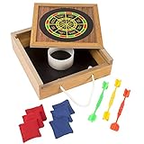 Tabletop Bean Bag Toss & Magnetic Dart Game Set[並行輸入品]