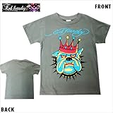 (エドハーディー)ED Hardy キッズTシャツ ブルドック グレー 出産祝い セレブブランド セレブ愛用 西海岸 B系 半袖 タトゥー 子供服 キッズ LA 2 3歳（100-110cm） 【並行