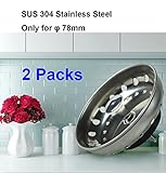 2個ステンレススチールシンクStrainers、風呂シンクシャワー排水溝トレイフィルタStrainer廃棄物プラグカバートラップキャップヘアストッパー( 78 mm )