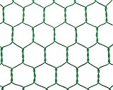 金網　ﾋﾞﾆｰﾙ亀甲金網#20×10×910mm 30m巻 ｸﾞﾘｰﾝ