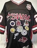 2 x l -ブラックSWAC Southwestern Athletic会議ChampionshipチームロゴHeavyweight Throwback Football Jersey