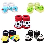 【simple better】かわいい 赤ちゃん 靴下 ベビーソックス 滑り止め付き (男の子 ５足 セットA)