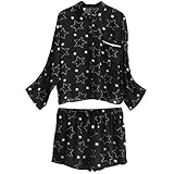 GAODUZI 夏の新しいかわいいカップルパジャマカジュアルコンフォートファッションメンズと女性ホームサービススーツ下着（パジャマ+ショーツ） (色 : ブラック, サイズ さいず : Ms-m)