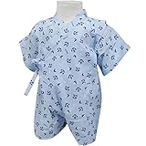ベビーボーイズ[くろわっさんす べべ]男の子|男児用マリン柄甚平ロンパースタイプ(日本製生地使用)コットン|綿100％|新生児 80 サックス