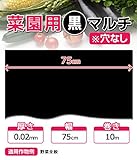 【マルチ】 ミニ黒マルチ 幅75㎝ 穴なし 10mにつき237円 【メール便(送料90円)配送商品】