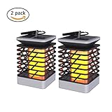 ソーラーランタン iThird LEDソーラーライト ちらつき炎 戸外 ガーデンライト 防水 飾りライト 通路＆デック＆クリスマス＆ハロウィンパーティに適用 自動的にオン/オフ 2パック