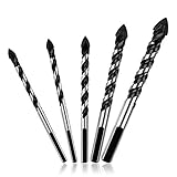 KISENG ドリルビット 5個セット コンクリート、タイル、レンガ、ガラス、プラスチック、木材などに適用 6mm、8mm、10mm、12mm タングステンカーバイドチップ 多機能