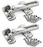 2pcsステンレススチールスイングバードアガードドアセキュリティチェーンリストリクタ、内蔵スチールボール、つや消しニッケル、Come With Screws