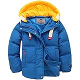 EOZY 子ども ダウンジャケット ダウンベスト コート キッズ 防寒 長袖 フード付き アウター 男の子 冬 ボーイズ 子供服 カッコイイ ネイビー 110cm