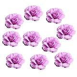 Fityle DIY手工芸品　人工シルク　ローズ　ヘッド　花飾り　結婚式フラワー　パーティーアクセサリー　5cm10個入り　全11種選べ - 紫, 5cm