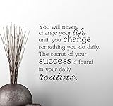 You will never change your life until you change something you do daily fitness quote wall decal sti